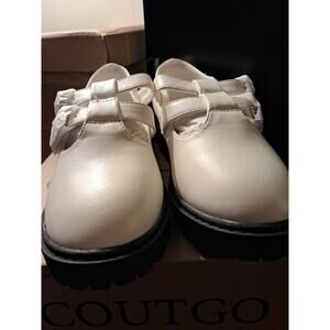 Coutgo Girls Mary Janes With Rhinestones Buckles Size 1